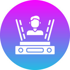 Holographic Gradient Circle Glyph Inverted Icon