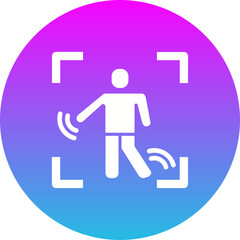 Motion Capture Gradient Circle Glyph Inverted Icon