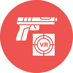 Shooting Game Multicolor Circle Glyph Inverted Icon