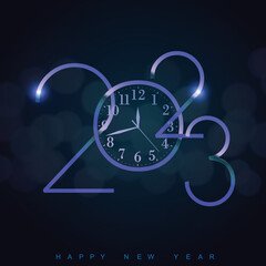 Fototapeta premium Happy New Year 2023 greeting card design template. Vector