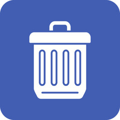 Waste Bin Multicolor Round Corner Glyph Inverted Icon