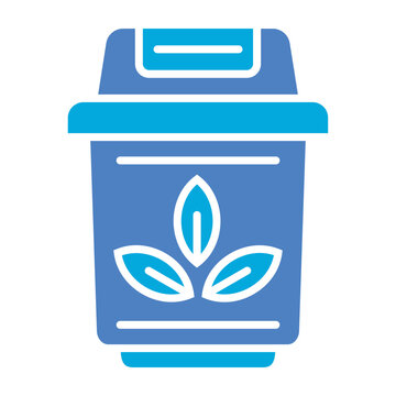 Recyle Bin Glyph Two Color Icon