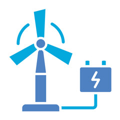 Eolic Energy Glyph Two Color Icon