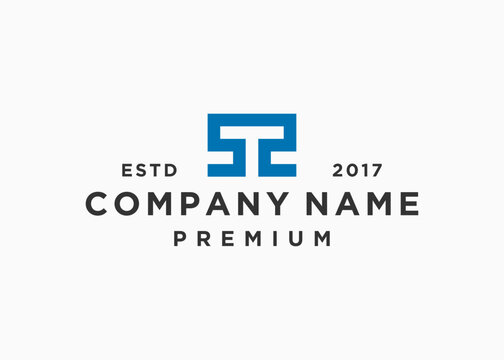 letter st square logo design vector illustration template