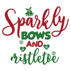 Sparkly Bows and Mistletoe