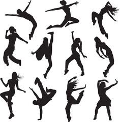 Modern dance silhouettes