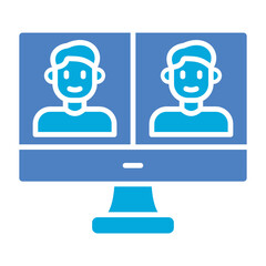 Video Call Glyph Two Color Icon