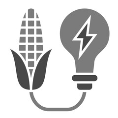Biomass Energy Greyscale Glyph Icon