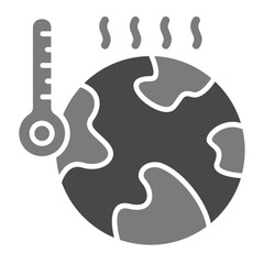 Global Warming Greyscale Glyph Icon