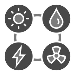 Energy Sources Greyscale Glyph Icon