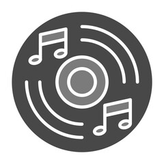 Compact Disc Greyscale Glyph Icon