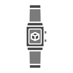 Smartwatch Greyscale Glyph Icon