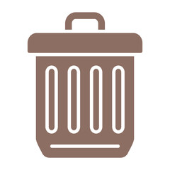 Waste Bin Multicolor Glyph Icon
