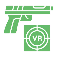 Shooting Game Multicolor Glyph Icon
