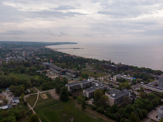 Fototapeta na wymiar Aerial view Sopot city