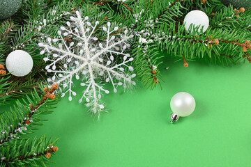 decorative snowflake on a Christmas branch