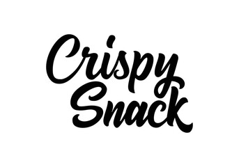 Obraz premium Crispy text, lettering quote hand drawn creative concept for your business. Chips modern style, product. Vector illustration