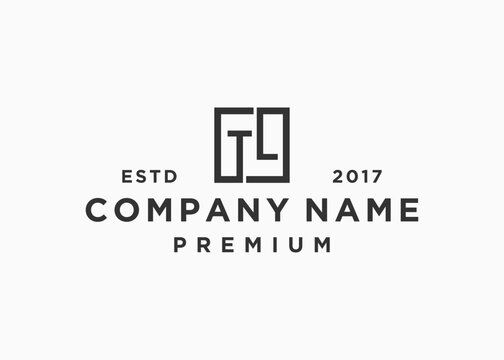 letter tl or lt square logo design vector illustration template