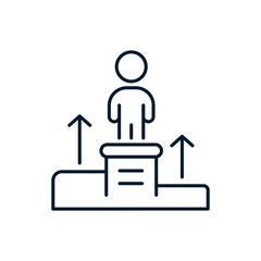 The concept of professional development, leader. Vector icon isolated on white background.