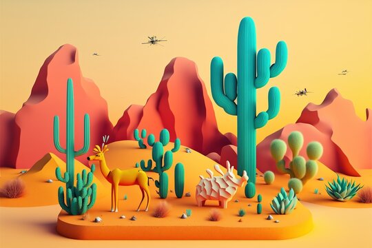 Desert Landscape, 3d Render