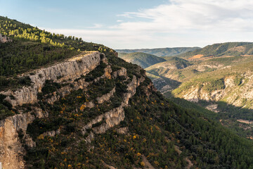 Fototapeta na wymiar Hilly landscape. Hoz Canyon, Chera (Valencia Spain)