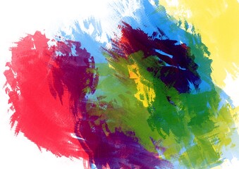 Colorful abstract background with geometric shapes and paint splashes