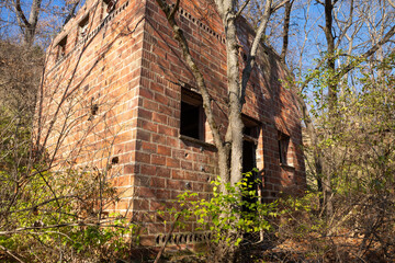 Fototapeta na wymiar Abandoned building at Twin Bluffs.