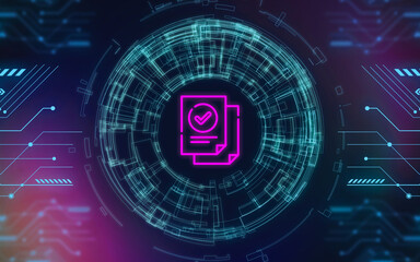 Obraz premium Transferring data files over Internet connections. Online security.