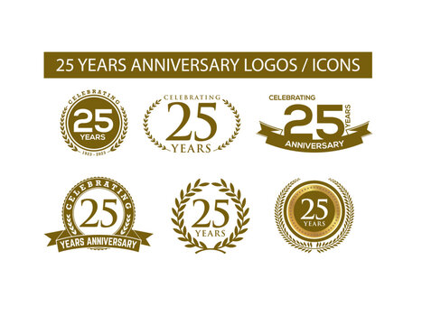 25 Years Anniversary Logos Icons