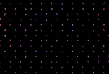 Dark pink, blue vector pattern with ABC symbols.