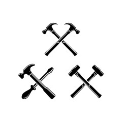 Hammer icon or logo set template