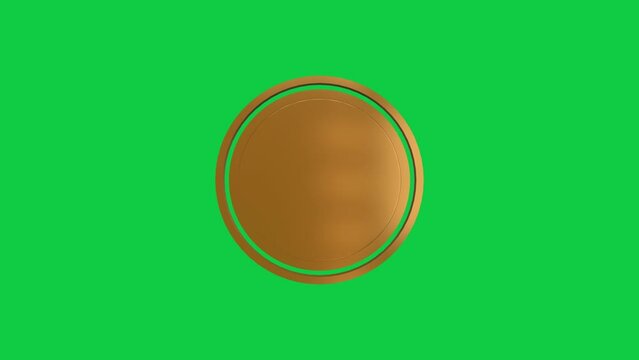 rotating round logo template on green screen loop animation