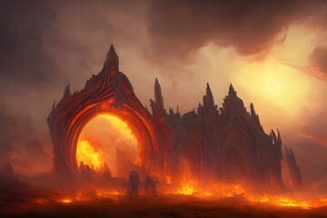 Digital Illustration Gates Of Hell