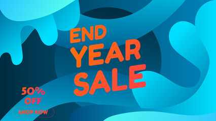 END YEAR SALE BANNER DESIGN.COLORFUL GRADIENT BACKGROUND VECTOR