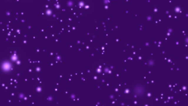 Bright sparkle background. Falling shiny lilac purple confetti on violet backdrop. Festive seamless animation. Template with glowing bubbles motion. Starry texture for website application presentation