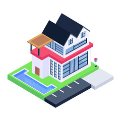 Fototapeta premium Grab this amazing isometric icon of house 