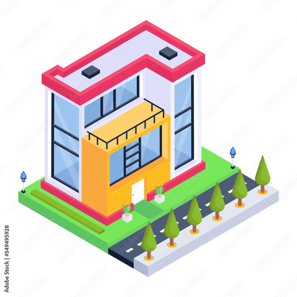 Wall mural grab this amazing isometric icon of house