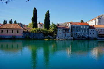 Fototapeta na wymiar View at old town of Trebinje and Trebisnjica river, Bosnia and Herzegovina.