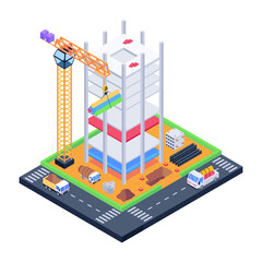Obraz premium Download this amazing isometric illustration of construction building 