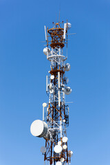 Fiji Telecommunication Tower With Satellite Dishes