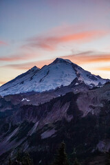 Sunset Behind Mount Baker at Artist Point in Washington
