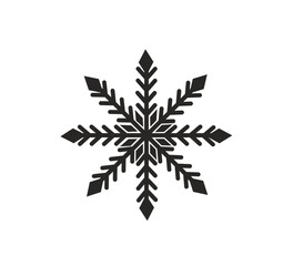 Snowflake black flat vector icon. Web version.