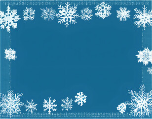 Fototapeta na wymiar Winter Snowflakes Background for Winter in the shades of Blue, Background Image With Copy Space Area, Blank Editable Background for Texts | Generative Art