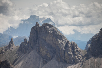 Detail on Dolomites in the Val Gardena area