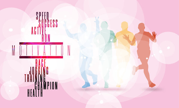 Young fitness runner - vector illustration