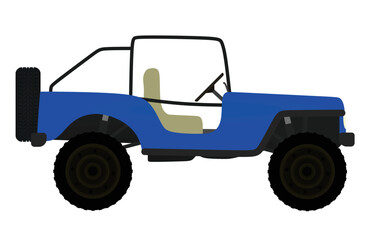 Retro blue vehicle. vector illustration
