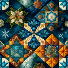 Fototapeta premium Patchwork Textile, Sarilmak, multicolor background.