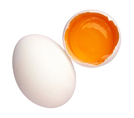 Egg with yolk isolated png - obrazy, fototapety, plakaty