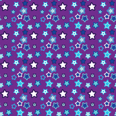 seamless pattern with stars. Ornament for gift wrapping paper, fabric, clothes, children textile, surface textures, scrapbook. Christmas star. Vector illustration. Modern swatch paint  birthday card