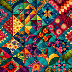Patchwork Textile, Sarilmak, multicolor background.